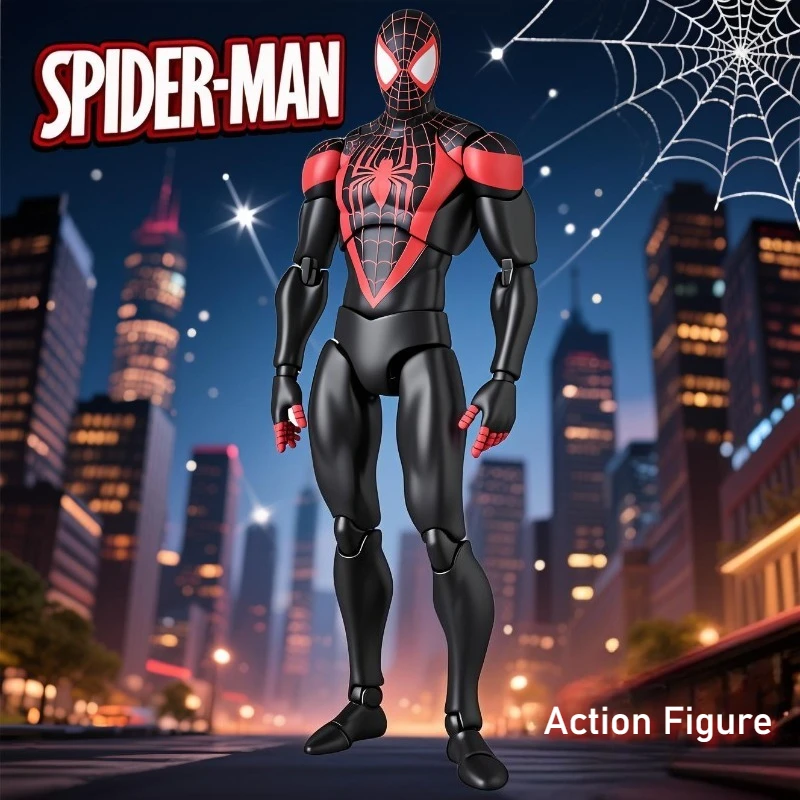 

15cm Spiderman 092 Action Figure 2099 Spider Man Across The Spider-Verse Miles Morales Shf Figurine Ct Toys Model Collection Toy