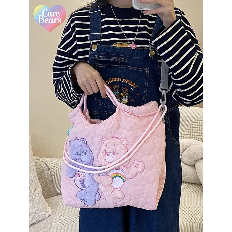 Genuine Carebear Rainbow Bear Crossbody Bag, Versatile Large Capacity Portable Shoulder Bag, Cute Student School Bag, Gift