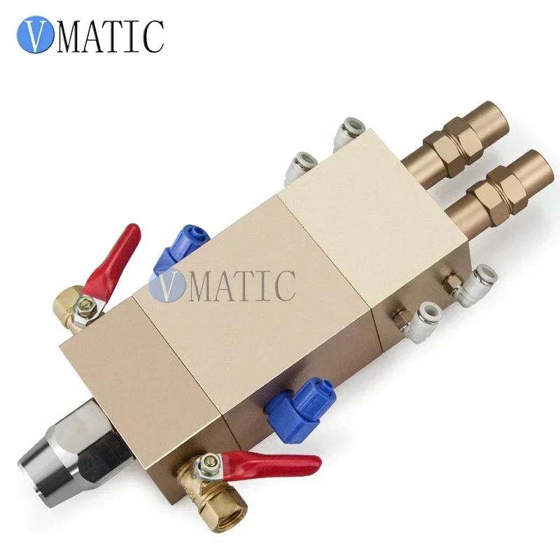 Free Shipping Dual Liquid Dispensing Valve Double Acting Suck Back Style Big Flow AB Two Component Glue Dispensing Valve