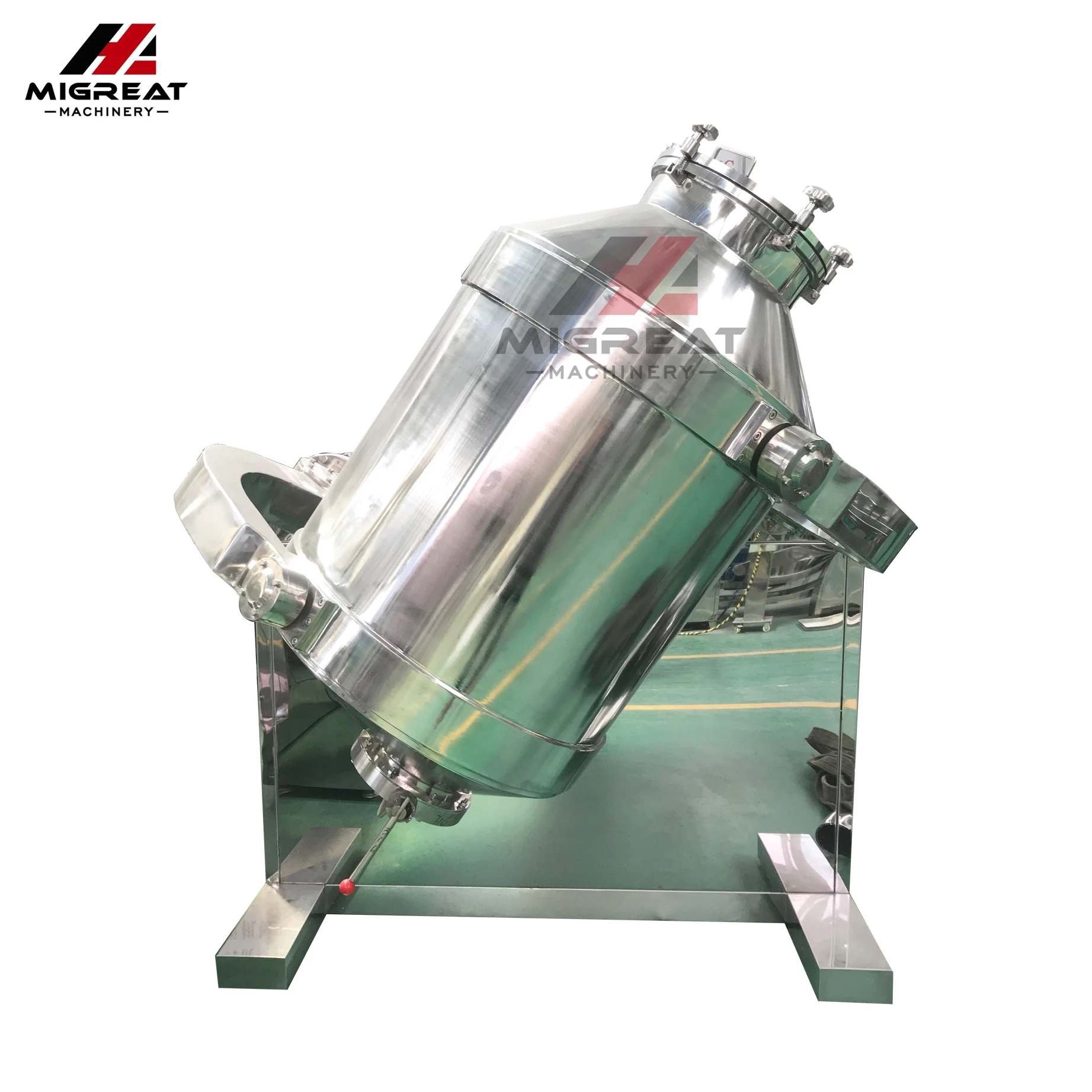 Factory Direct 3D Stainless Steel Drum Leaf Sugar Dry Food Powder Automatic Seasoning Mixer & Blender Machine with Gear
