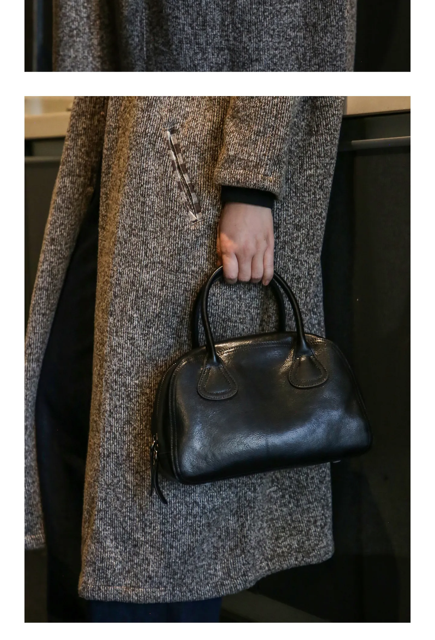 PNDME Vintage handgefertigte, pflanzlich gegerbte Rindsleder-Damenhandtasche, modische Designer-Luxus-Umhängetasche aus echtem Leder. – Detail 10