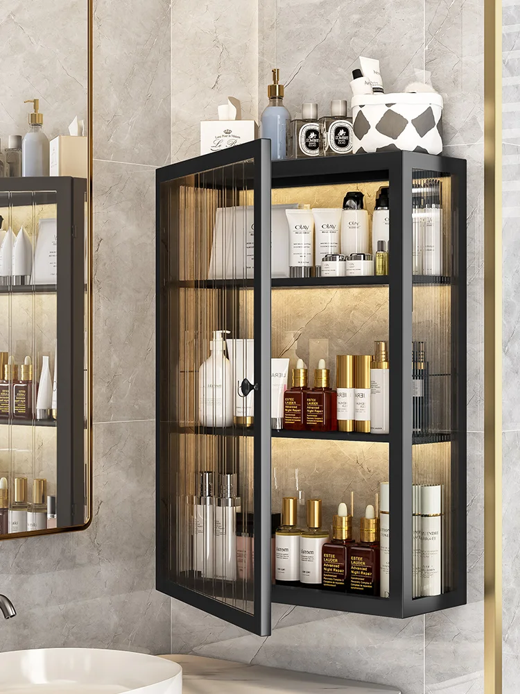 Storage box wall-mounted dustproof large capacity lipstick skin care product cabinet desktop shelf