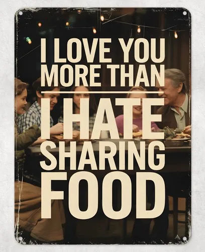 Funny I Hate Sharing Food Metal Poster Wall Tin Sign Man Cave Shed Home Plaque --Tin Sign