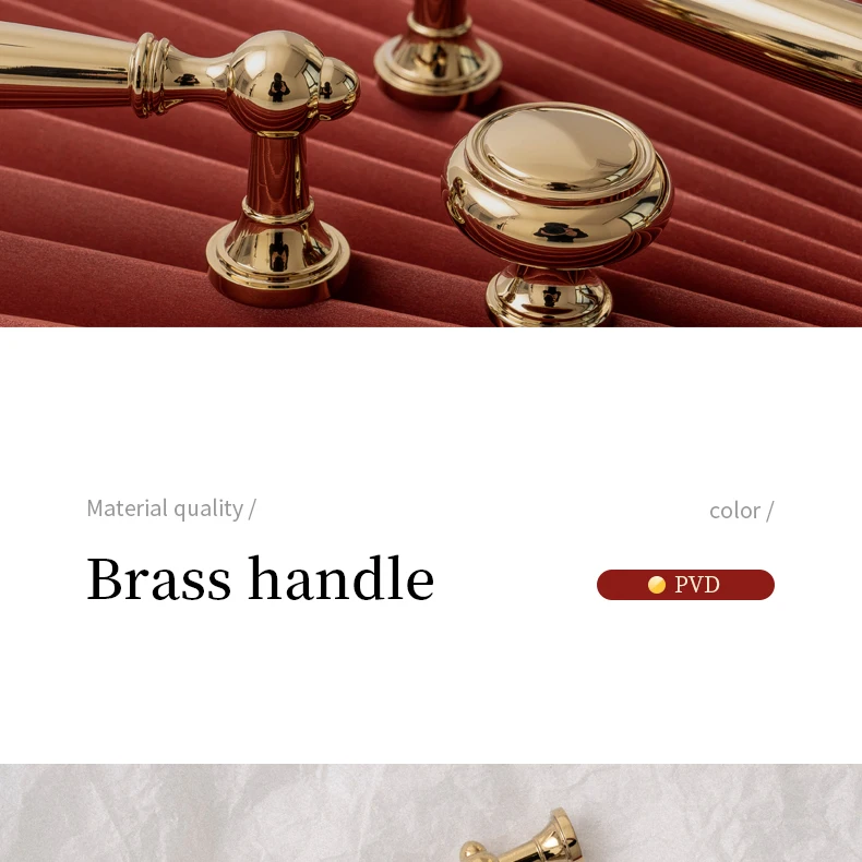 Gold PVD handle range on a red ribbed background
