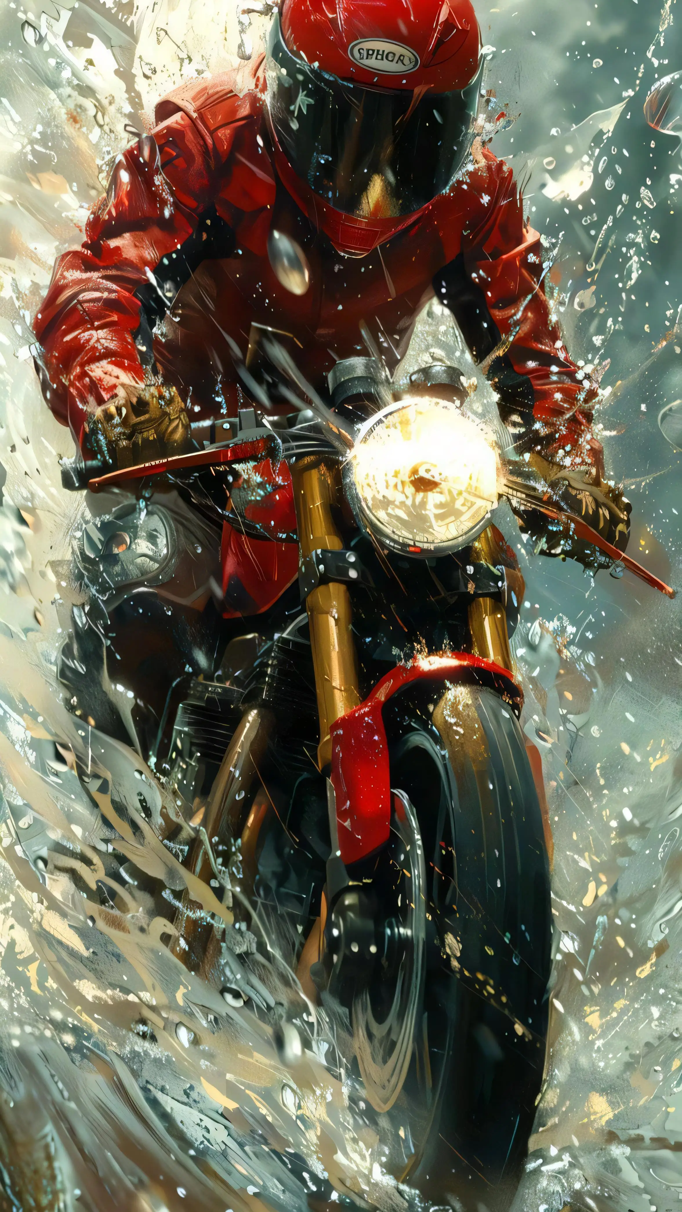 Dynamic Motorcycle Race Water Splash Action Aluminum Tin Sign Vintage Retro Wall Decor for Garage Bar Man Cave