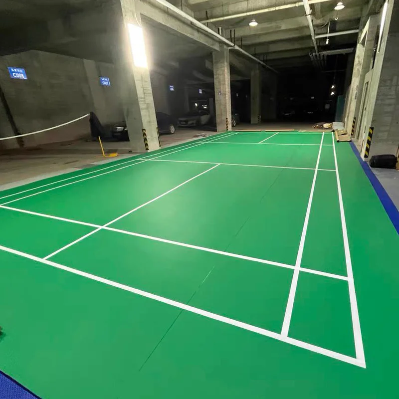 Beable 5.0mm Green Sand Pattern Sport Court Flooring Professional Indoor Badminton Tennis Playing Surface Court PVC Floor