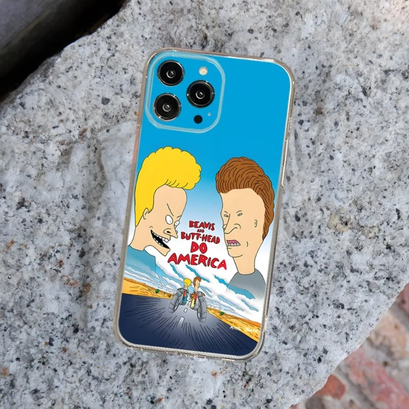 Beavis And Butt Head Phone Case For Iphone 14 13 12 Pro Mini 11 Max Xr X Xs 7 8 Plus 6 Transparent Silicone