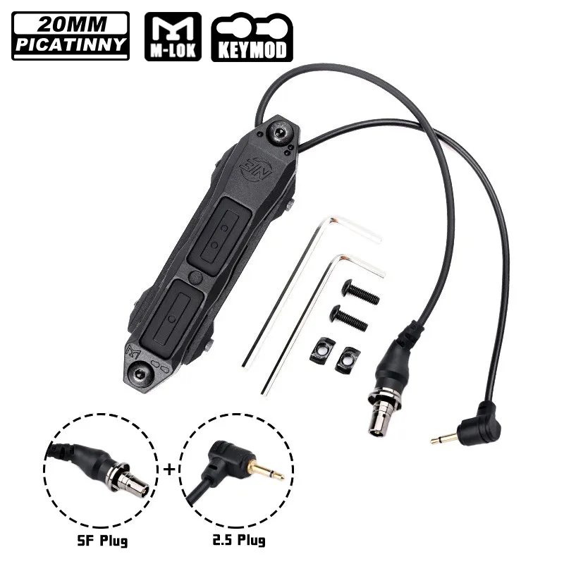 WADSN pulsante tattico pressostato gru 2.5mm 3.5mm nuova spina SF Fit DBAL PEQ-15 torcia Laser Airsoft Scout accessorio