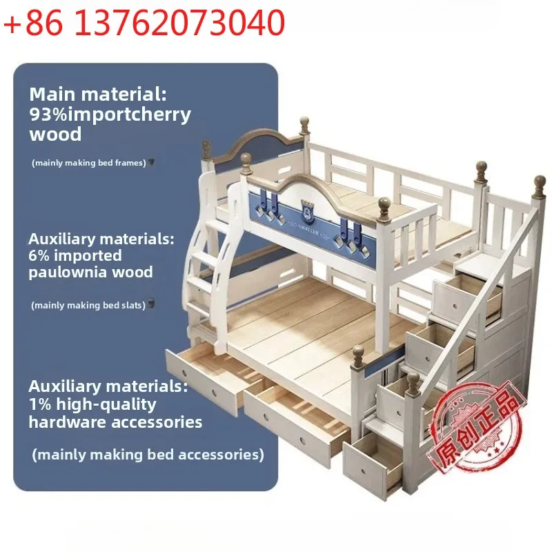 

Bunk Loft Bed Double Bedroom Beds 2 People Full Size Bed Frame Bedroom Furniture Home 150x200 160x200 Modern All Solid Wood