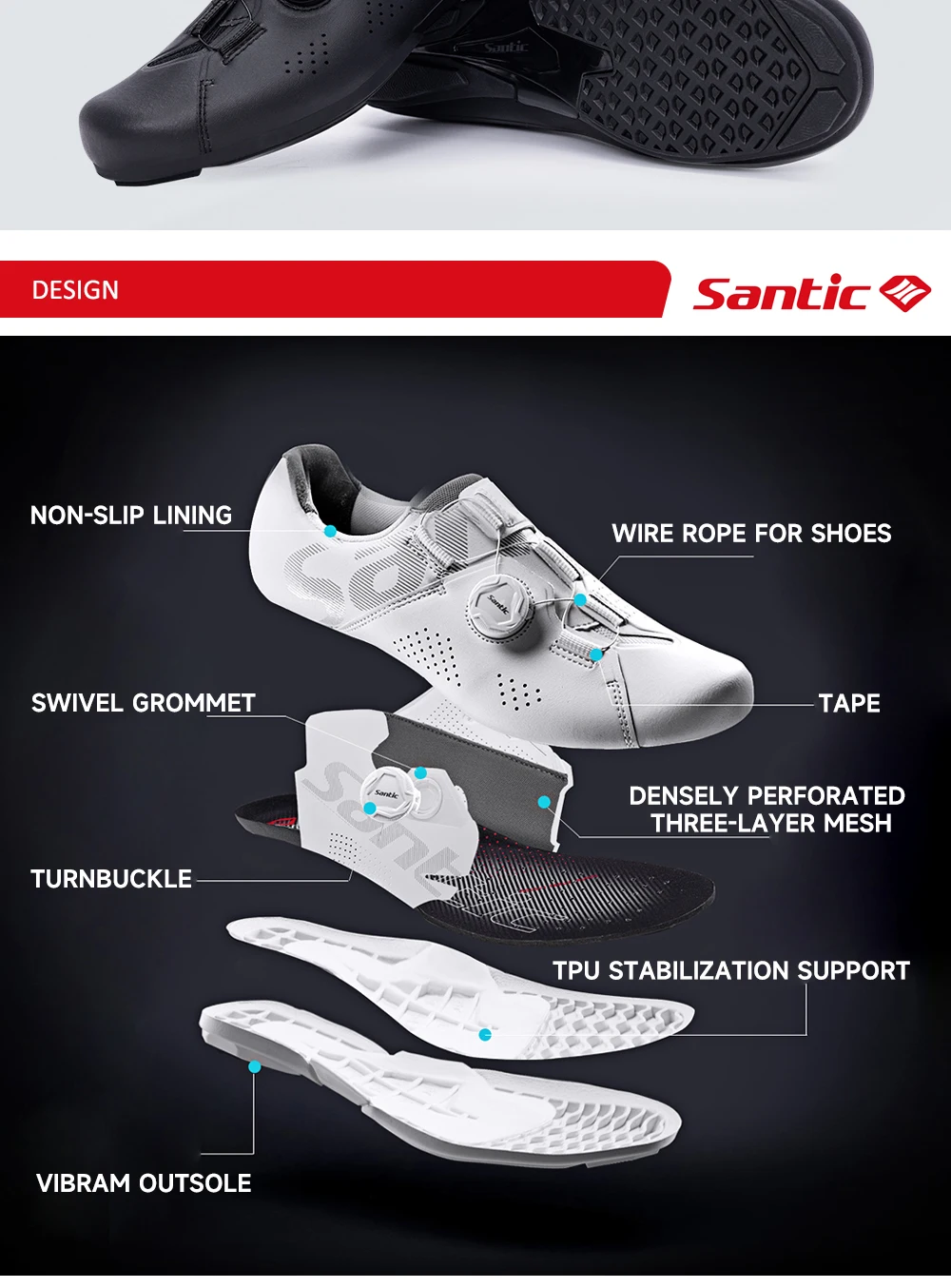 Santic Radfahren Nicht-lock Flache Schuhe Männer Outdoor Sport MTB Fahrrad Schuhe Frauen Einstellbar Casual Road Turnschuhe Komfortable Asien größe – Detail 6