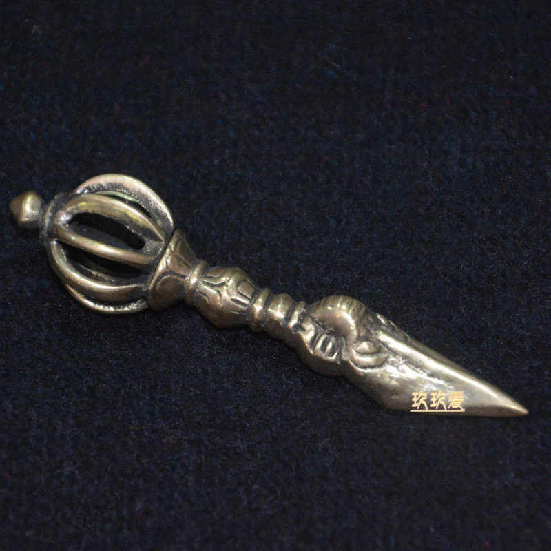 Tibetan cultural accessories, tantric ritual instruments, nine-pronged vajra, copper , Buddhist pendant, handmade ornamen