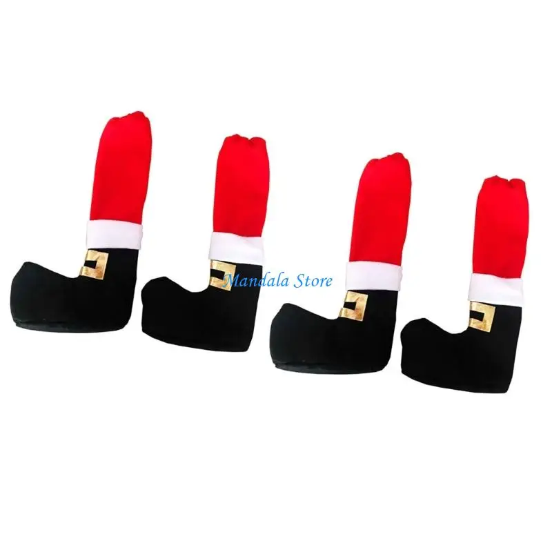 

U2JC 2/4Pcs Reusable Christmas Chair Leg Sleeves Table Feet Covers Floor Protectors