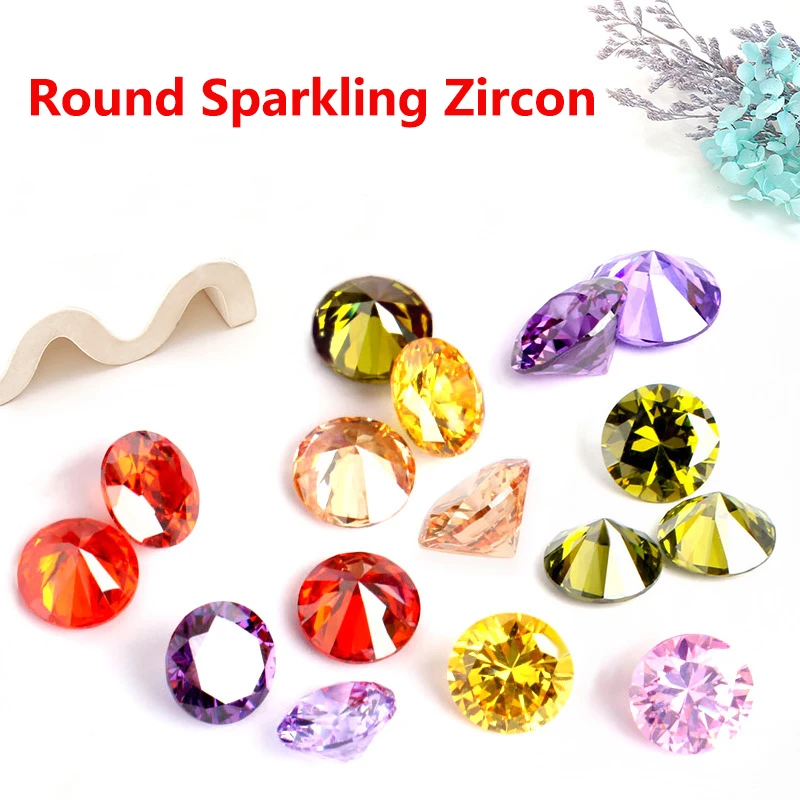 5/10/20/50PCS Sparkling Cubic Zirconia Stone Beads 4/5/6/7/8/10/12mm AAA Grade CZ Round Zircon For DIY Jewelry Making Findings