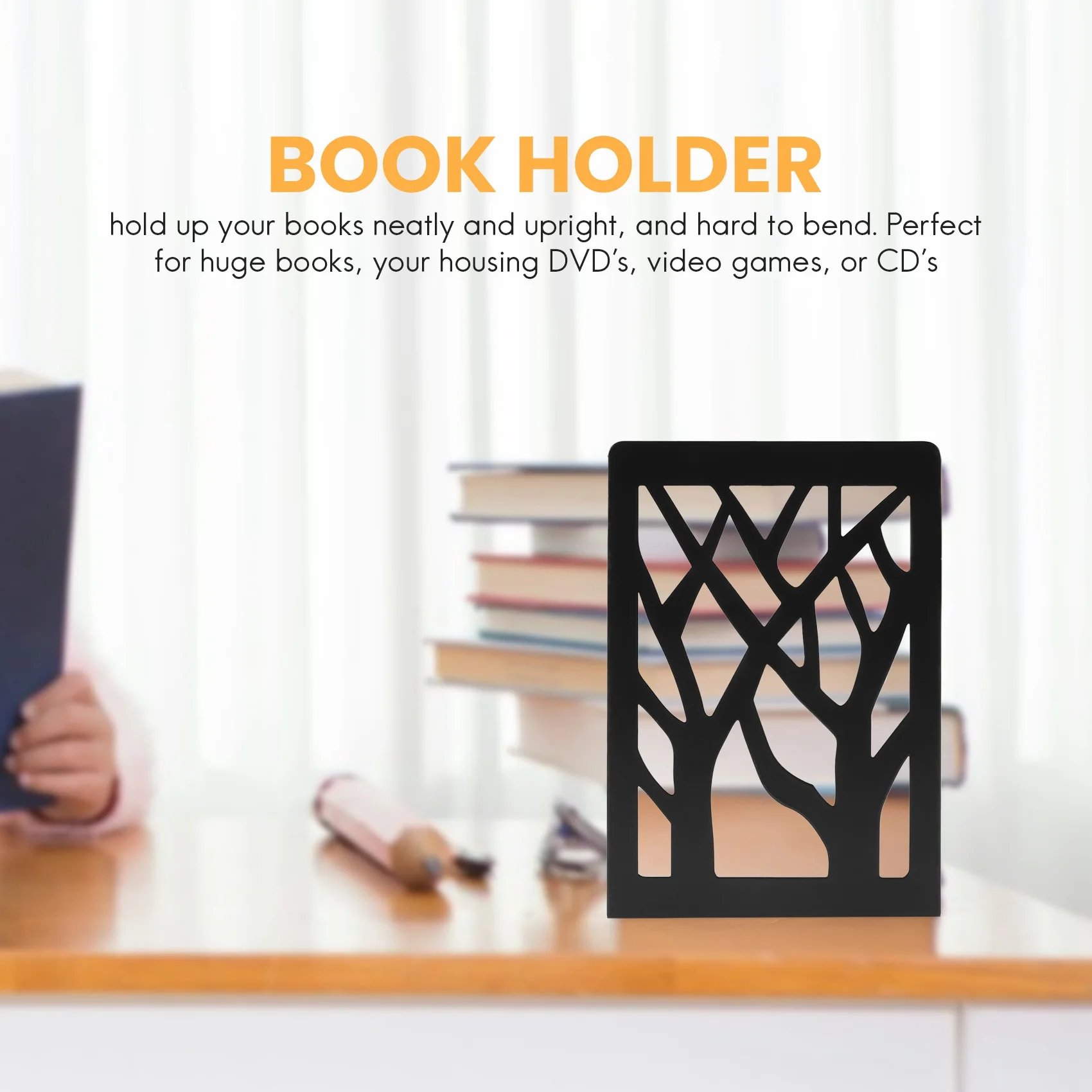 Końcówki książek do ciężkich książek, uchwyt na półka na książki do domu, metalowe podpórki do książek czarne 1 para, podpórki do książek, korki do książek