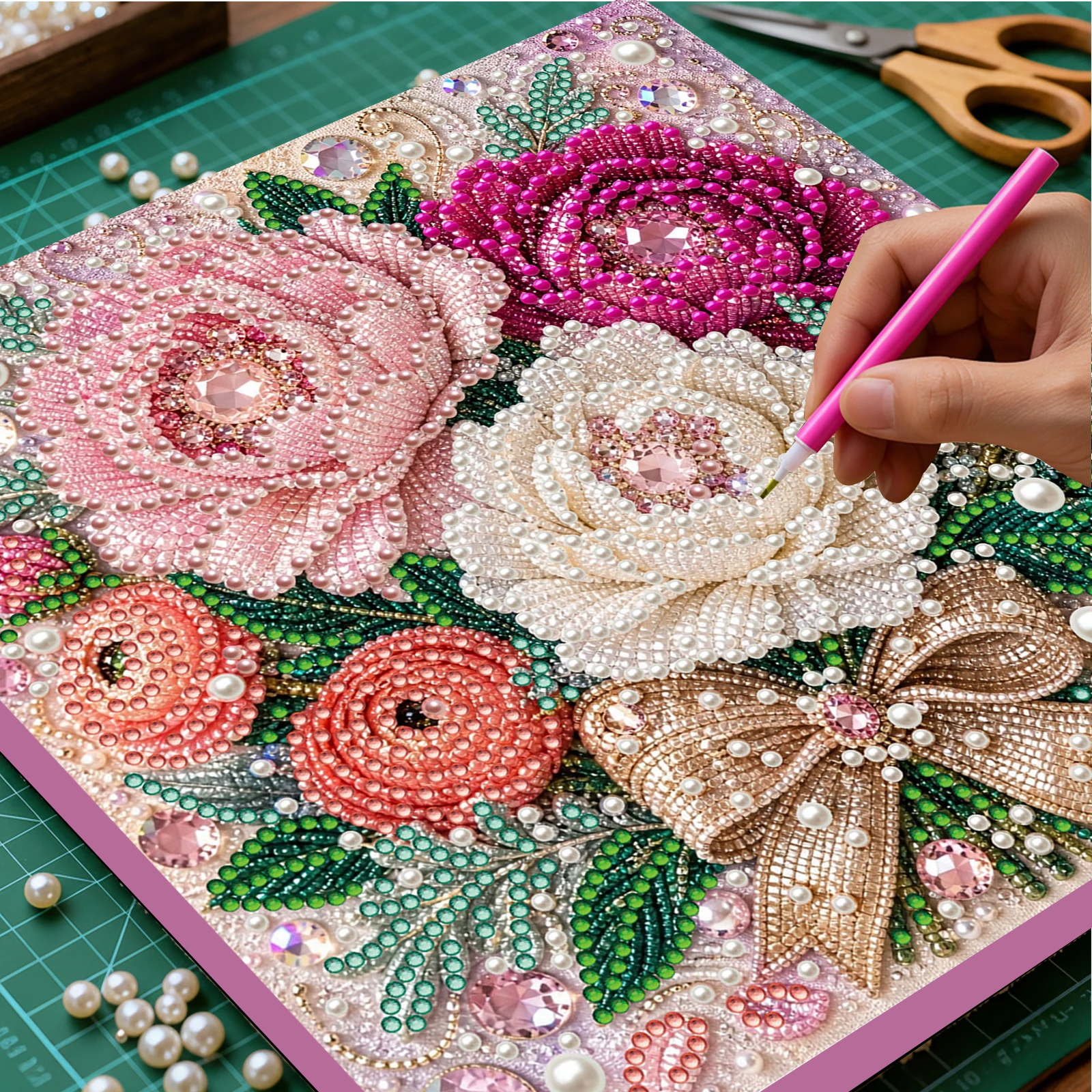 ชุดอุปกรณ์วาดภาพไข่มุก DIY ลาย - Art Craft Flower บทวิจารณ์และราคา