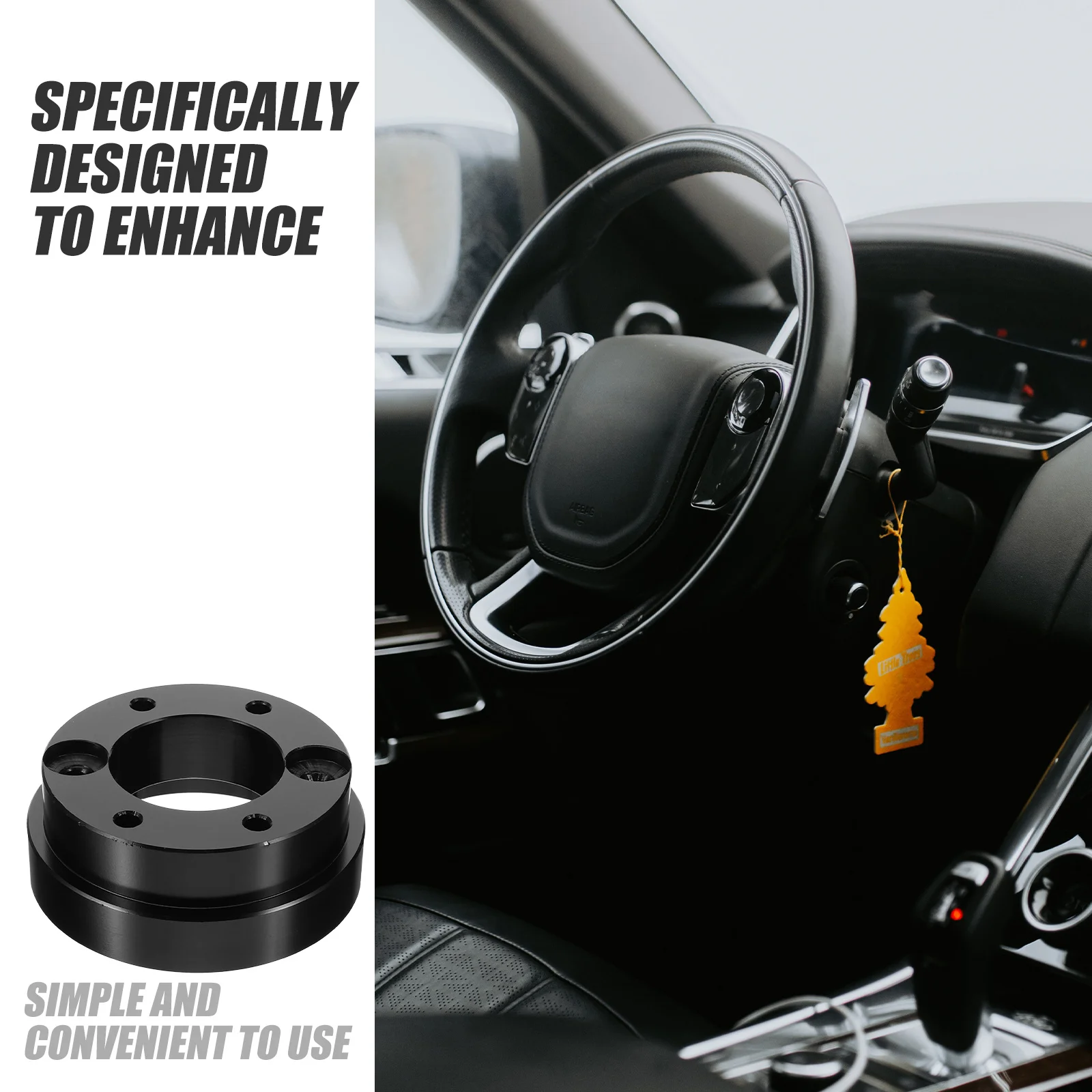 

Steering Wheel Adapter for Racing Cars Metal Construction Easy Installation Comfort Control Upgrade Modified Part Compatible