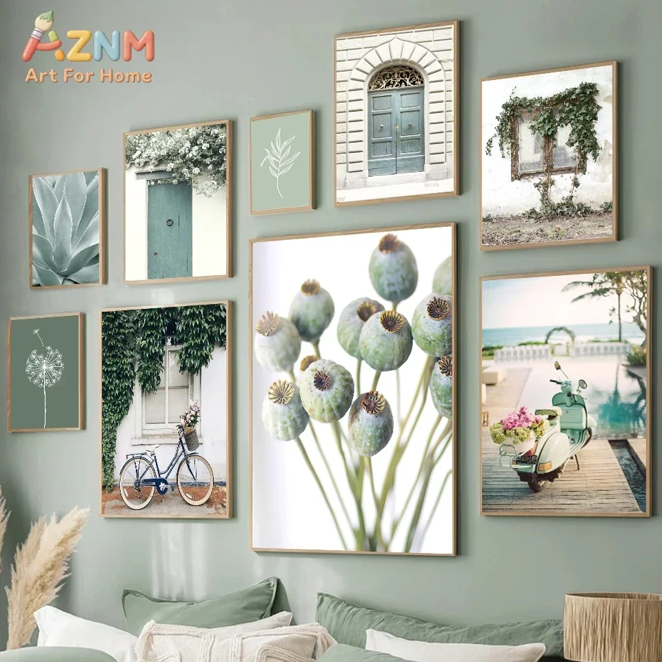 Scandinavian Simple Wall Art Leaf Garland Plant Vine HD Canvas Poster Print Home Bedroom Living Room Decoration