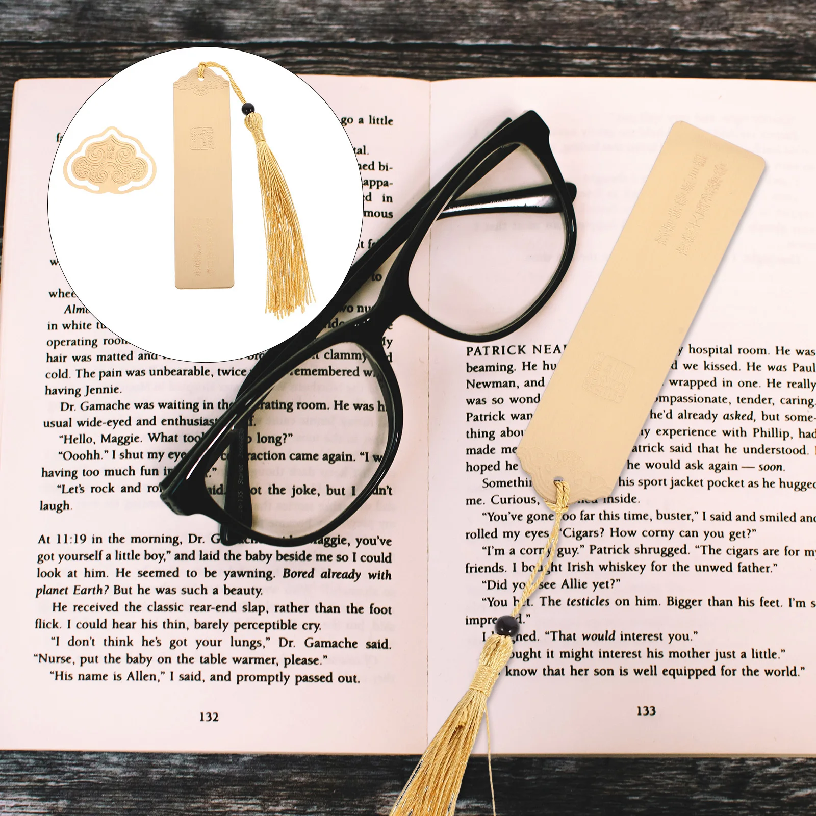 

2Pcs Brass Chinese Style Bookmark Creative Graduation Souvenir Golden Book Mark Decorative Delicate Graduation Gift Student