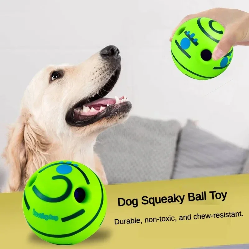 OUZEY Pet Dog Toy Ball Squeaker resistente al morso giocattolo da masticare per cani giocattoli interattivi per l'addestramento dei cuccioli cibo Dewable forniture per cani