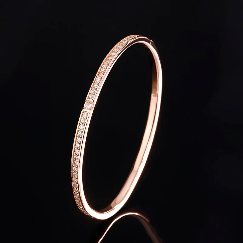 18K Gold Set with PT950 Platinum Baby's Breath White Diamond Rose Gold Bracelet Temperament Light Luxury Jewelry Bracelet For