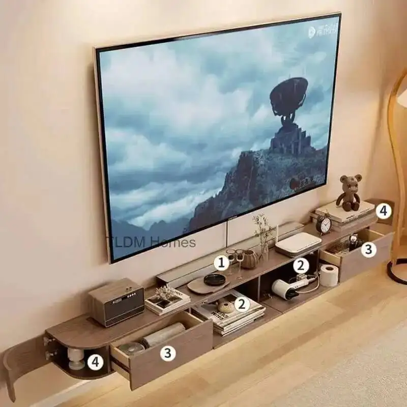 

TV Modern Cabinet Solid Wood Household Suspended Small Apartment Living Room TV Stands Furniture Simple Hanging Storage Cabinet