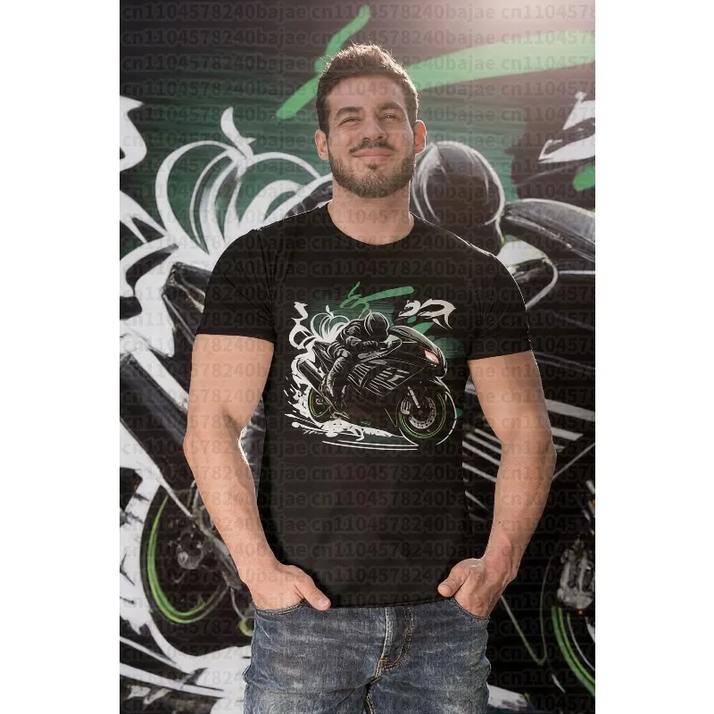 

25-26 Summer Outdoor Quick Drying Breathable Kawasaki Short Sleeved Shirt Men's and Women's Thin Motorcycle Comfortable T-shirt