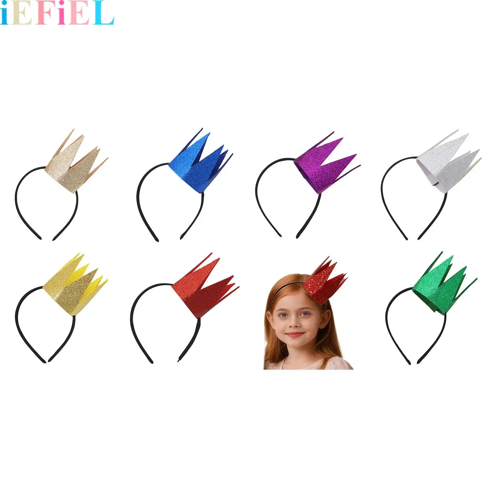 

Sparkling Crown Hair Hoop Shiny Sequins Crown Dress Up Birthday Parties Halloween Cosplay Props Headwear