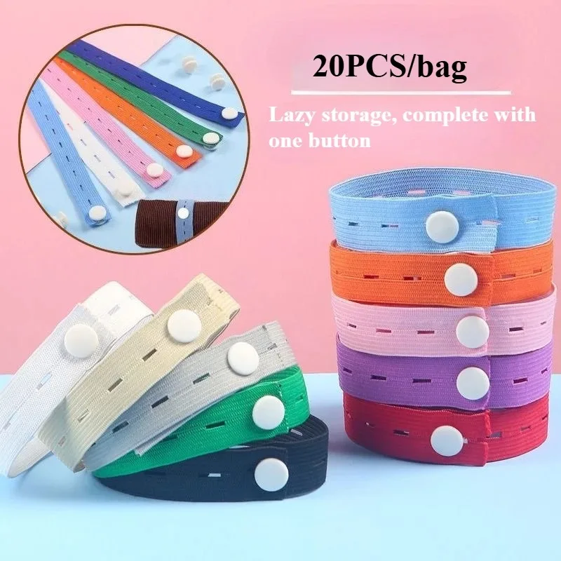 20pcs Adjustable Elastic Band Storage Bundles with Snap Closure - Stretchable, Reusable and Space Saving2026