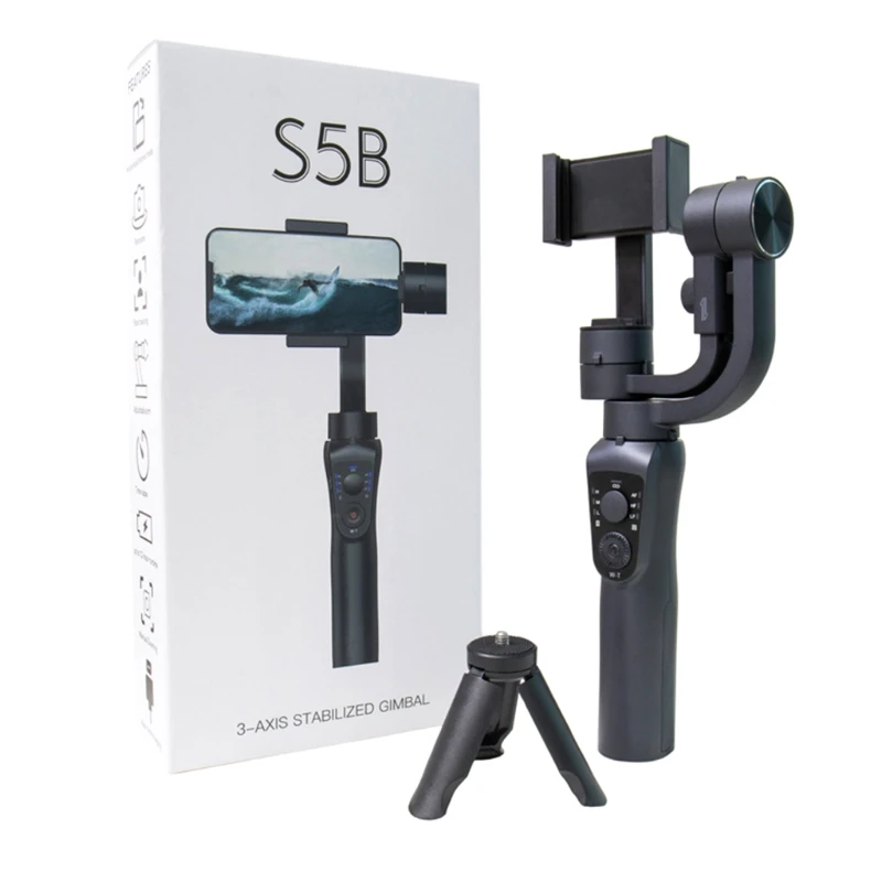 

S5B 3 Axis Foldable Selfie Video Gimbal Handheld Stabilizer Gimbal for IPhone Smartphone Action Camera