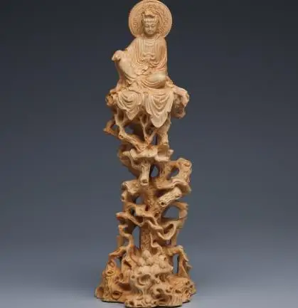 wood carving guanyin- Sakyamuni Buddha Decorative Statue Wooden Tree Vine Art Carving Home decorative figures feng shui Statue