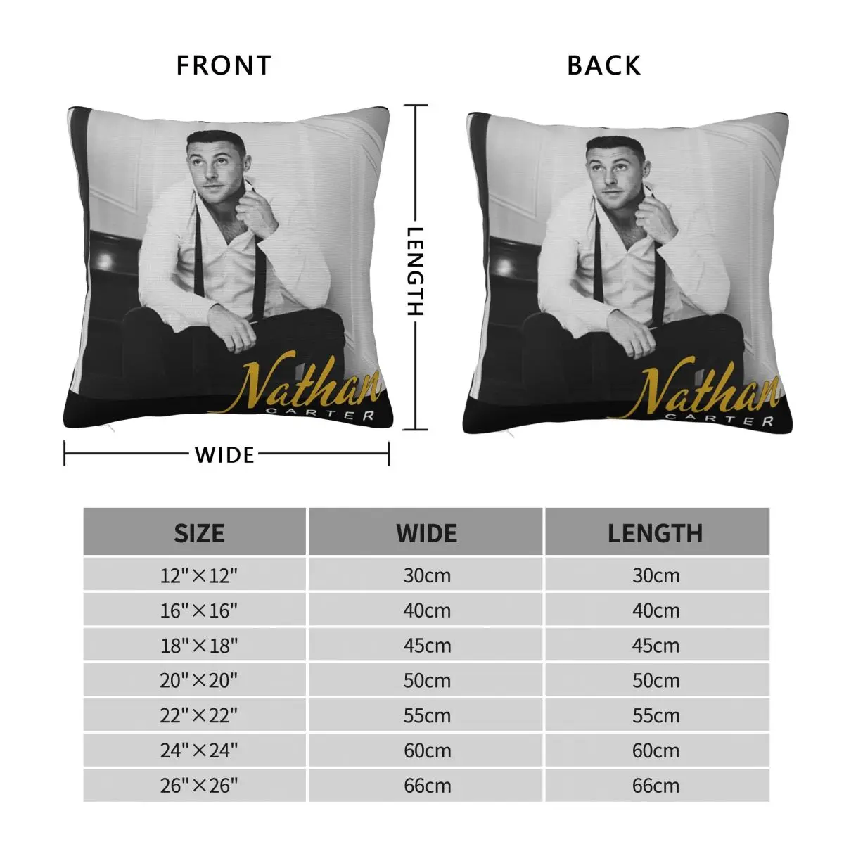 Handsome Nathan Carter Square Pillowcase Polyester Linen Velvet Pattern Zip Decor Throw Pillow Case Home Cushion Cover