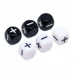 Black/White 10 PCS Plus/Minus Dice Puzzle Game