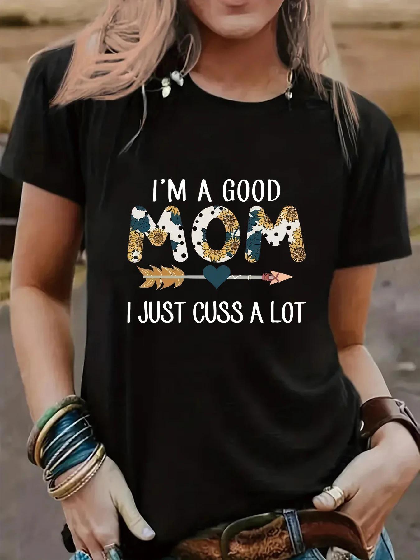 I Am A Good Mother I Just emissed t-shirt da donna molto Standard Casual confortevole girocollo Top 2024 nuovo modello