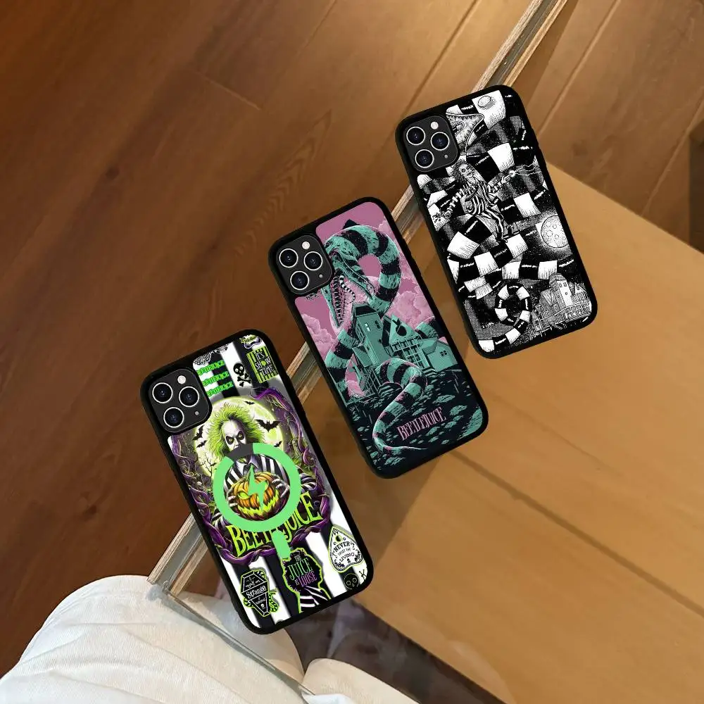 Funda para Teléfono con Diseño de Gusano de Arena de Beetlejuice de Tim Burton, para iPhone 17, 16, 15, 14, 13, 12, 11 Pro Max, Mini, Compatible con Magsafe Magnético Inalámbrico