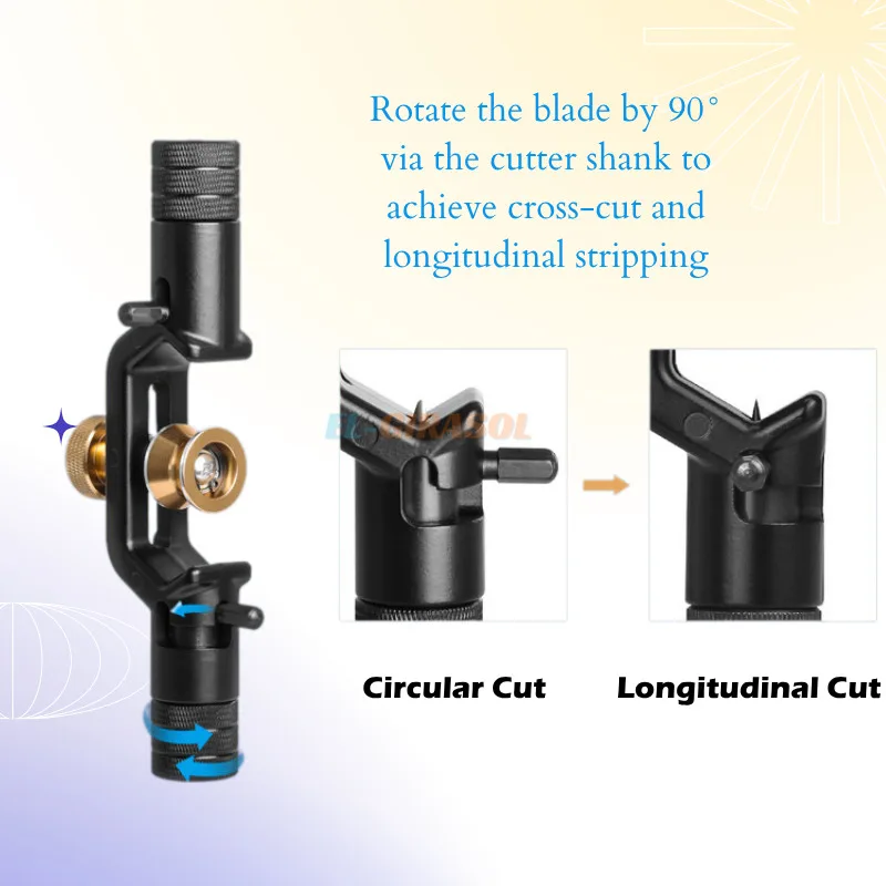 8‑28mm Armored Fiber Cable Stripper Adjustable Longitudinal Transverse Optical Cable Slitter FTTH Stripping Tool