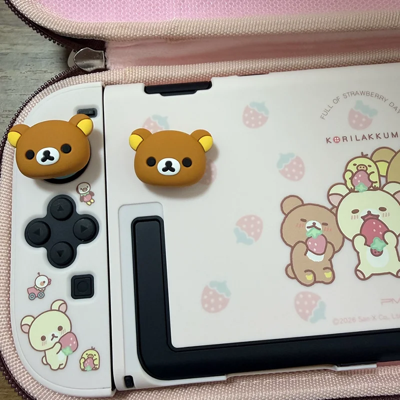 Genuine Rilakkuma Korilakkuma Strawberry Sweet Day Series Nintendo Switch 2 Carrying Case Protective Shell Thumb Grip Caps Set - view 6