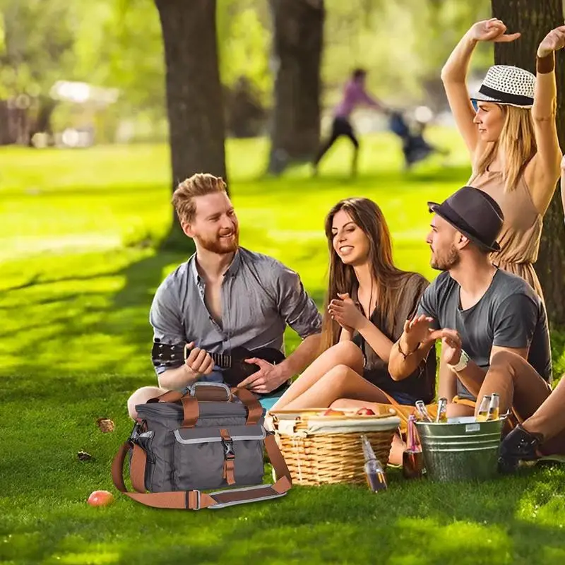 

Lunch Box For Women Thermal Lunchbox Thicken Oxford Cloth Large Capacity Leakproof Lunch Box With Side Pockets For Work School