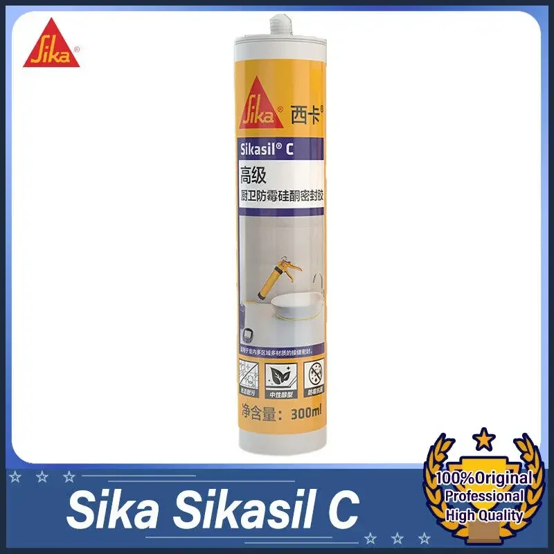 Sellador de silicona Sika Sikasil C de 300 ml para moldes de cocina y baño y resistentes al moho
