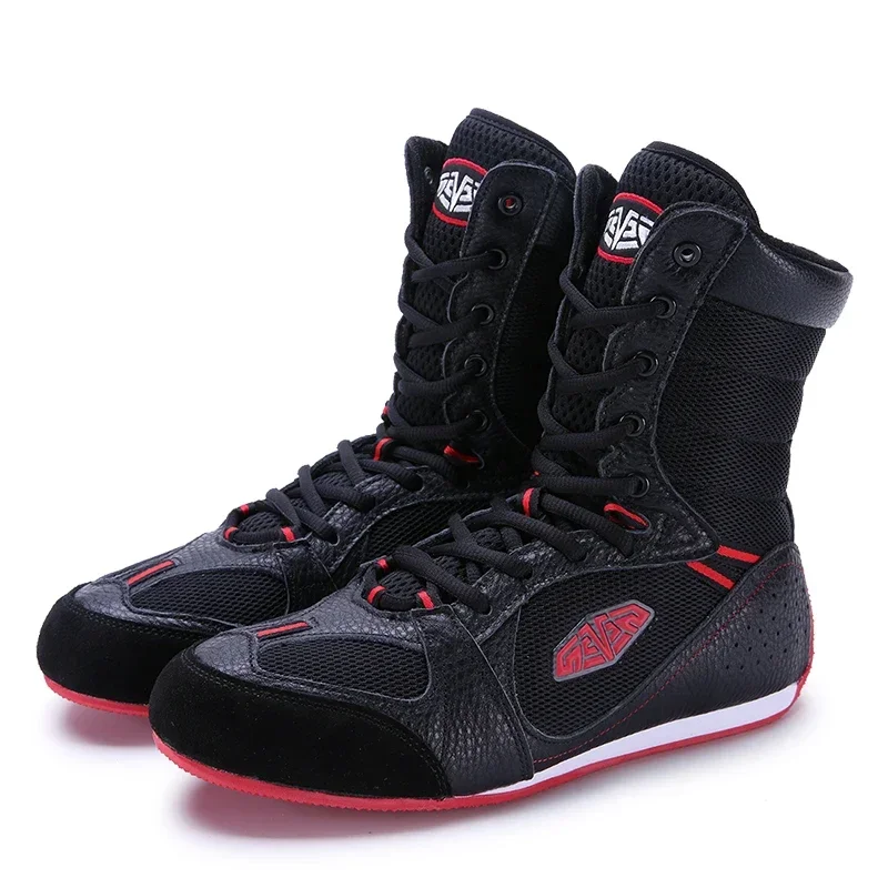 Brand Boxing Shoes Professional Wrestling Shoes Men Black Red Gym Shoes Mens Luxury Man Non-Slip Fighting Boots Big Boy 2024 New