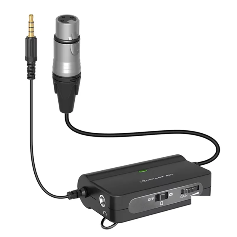 AAAEL-XLR To 3.5Mm Microphone Preamp Amplifier LINKFLEX AD1 Audio Adapter For Smartphone DSLR Cameras Camcorders
