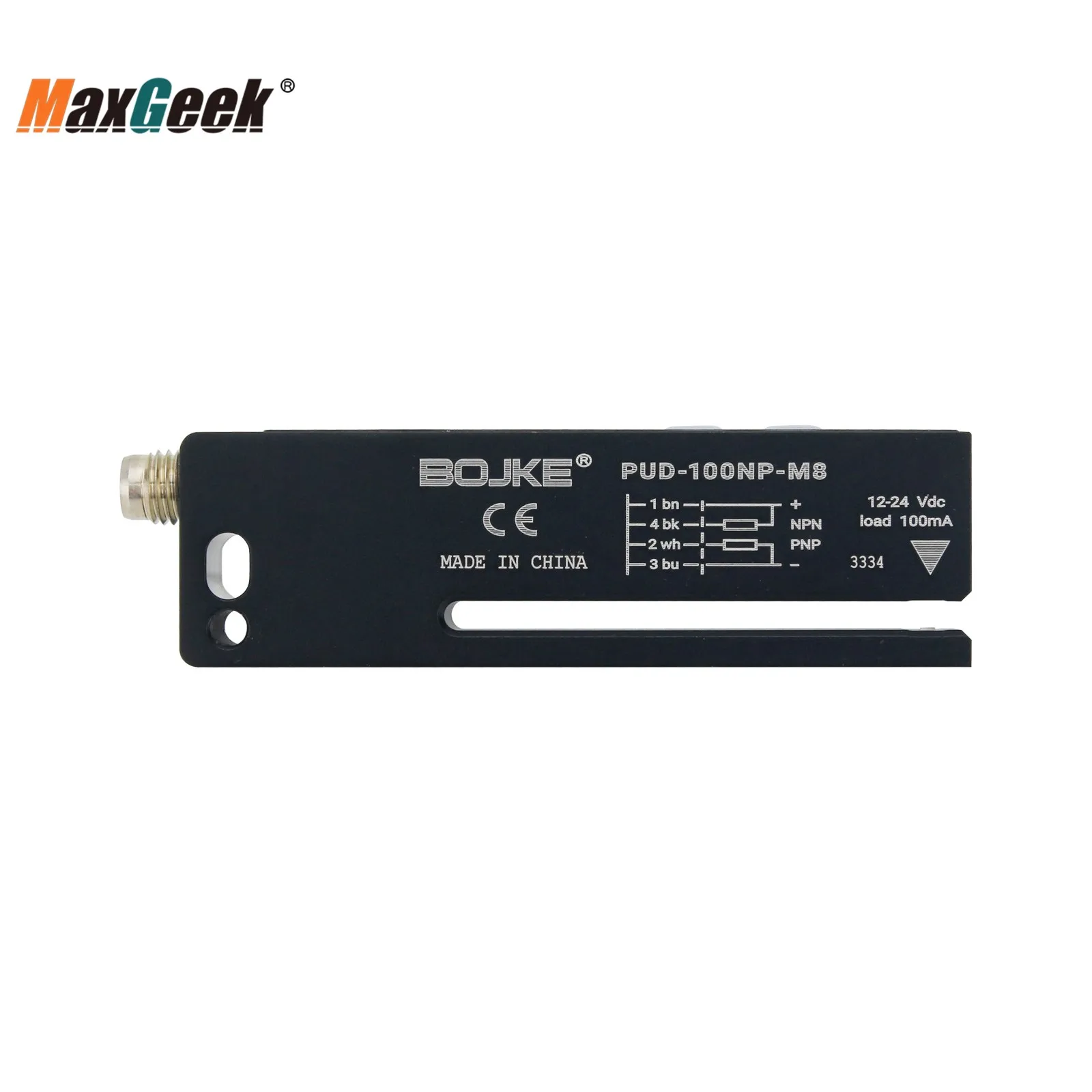 Maxgeek BOJKE PUD-100NP-M8 Universal Label Sensor NPN PNP for Labeling Counting Positioning Label Stripping