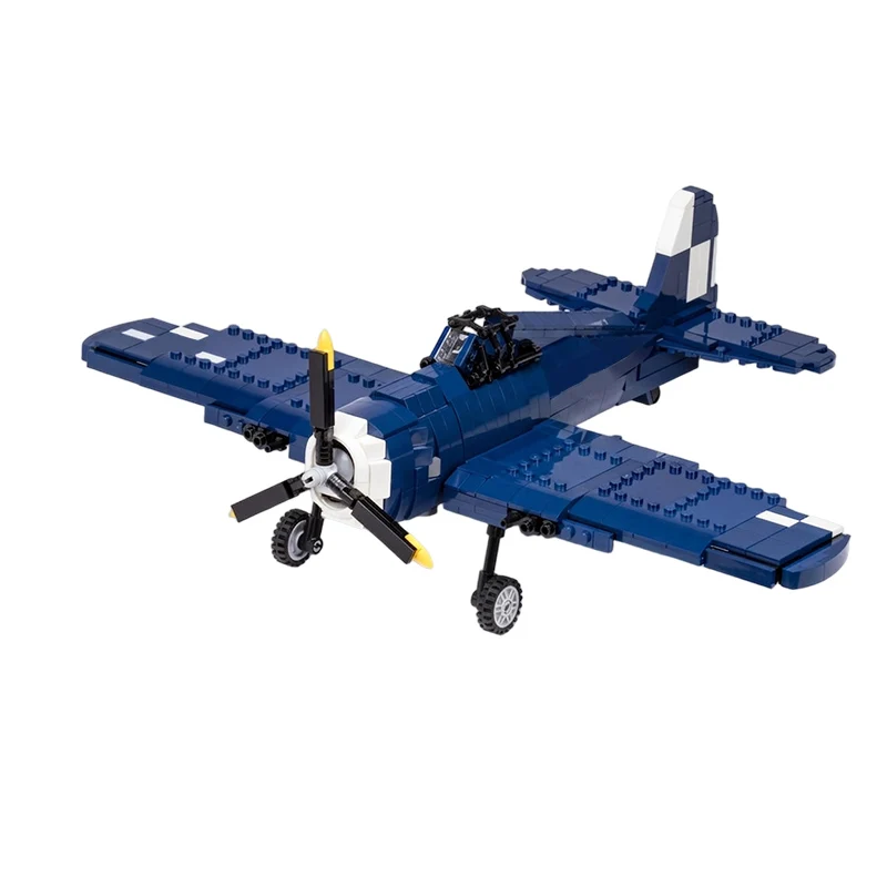 qwert F6F-5 Military Fighter Jet Model MOC Building Bricks War Equipment Modular Technology Gifts Holiday Assemble Children Toys