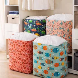 Saco de armazenamento dobrável de grande capacidade Armário de cama dos desenhos animados Cesta de classificação Roupas em movimento Brinquedos infantis Saco de pó