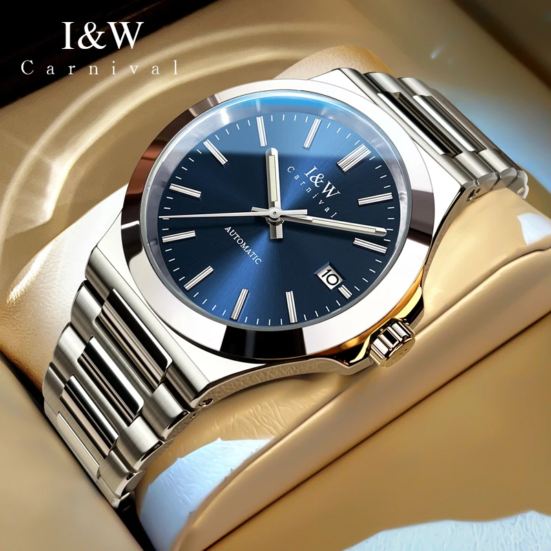 Carnival Brand I&W High-end Series Mechanical Watch Waterproof Luxury Sapphire Calendar Imported Movement Automatic Watches Men