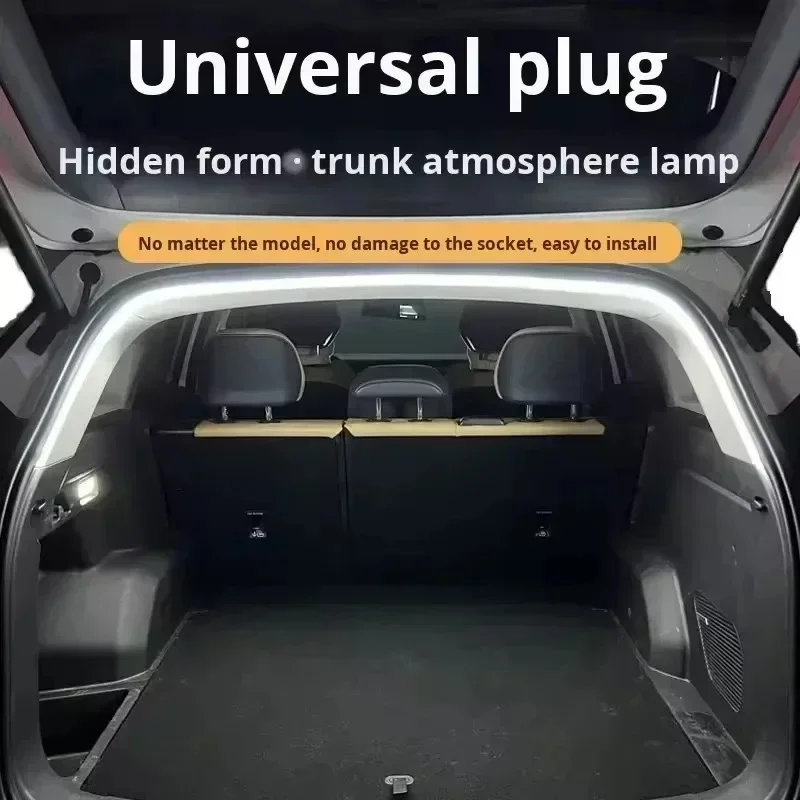 2m/4m Car High Brightness LED Trunk Ambient Light Interior Decoration Automatic Sensing Wiring Free Tailgate Light Strip