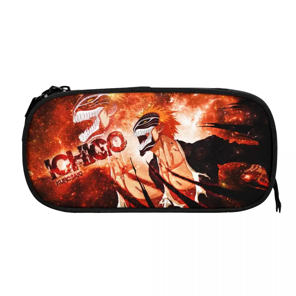 Anime BLEACH Kurosaki Ichigo Big Capacity Pencil Pen Case Office College School Large Storage Bag Pouch Holder Box Organizer