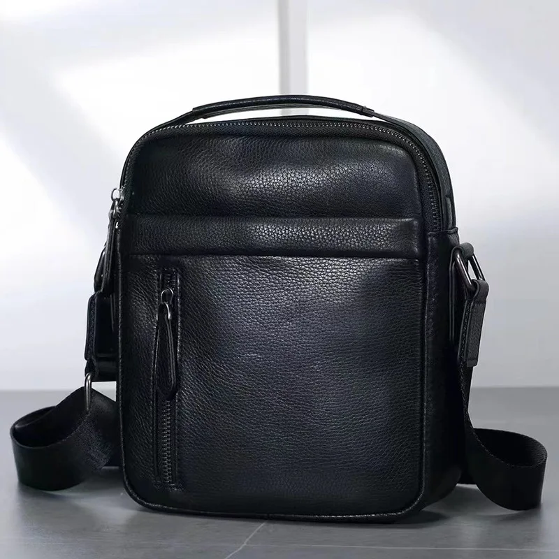 

Кожаная мужская сумка на одно плечо большой вместимости, водонепроницаемая сумка через плечо из воловьей кожи с верхним слоем на одно плечо