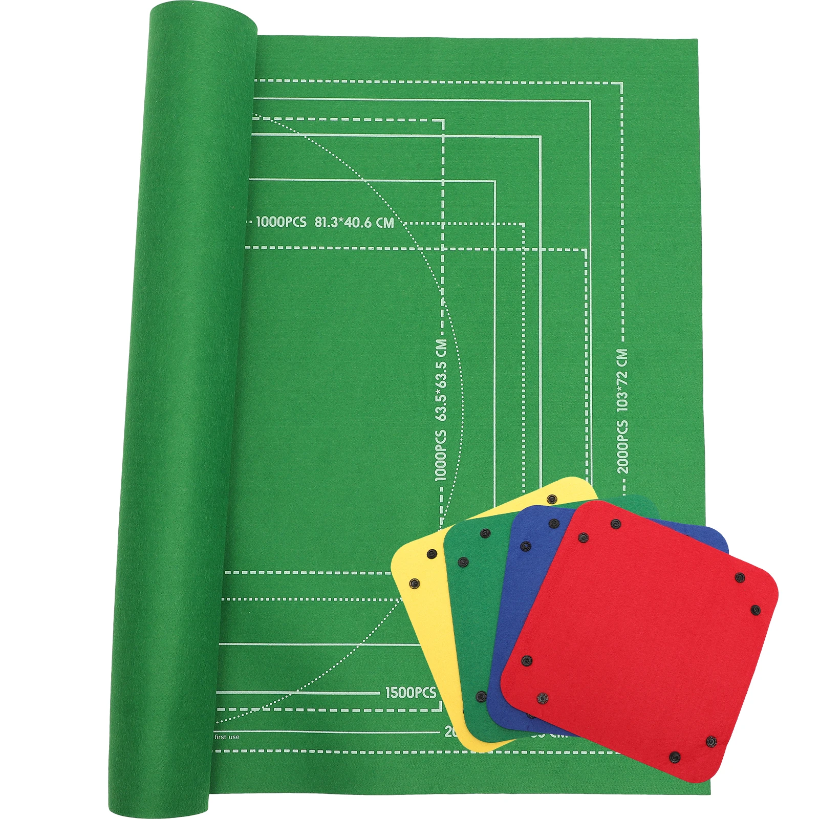 

1 Set of Pieces Puzzles Storage Mat Jigsaw Roll Felt Mat Puzzle Storage Blanket Puzzles Rollers Green Random Inflator Color