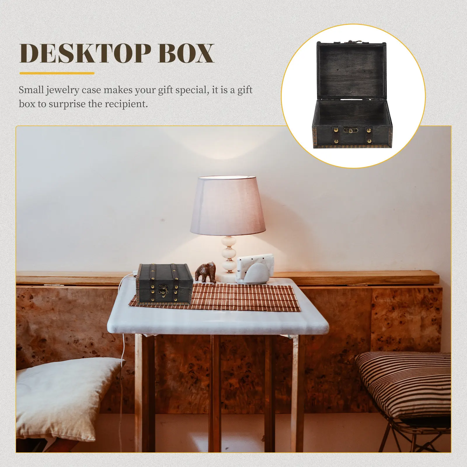 

Ретро-шкатулка для украшений, устойчивая к повреждениям, изящная, маленькая, для хранения ювелирных изделий, экономит место, практичный подарок для женщин, шкатулка для мелочей