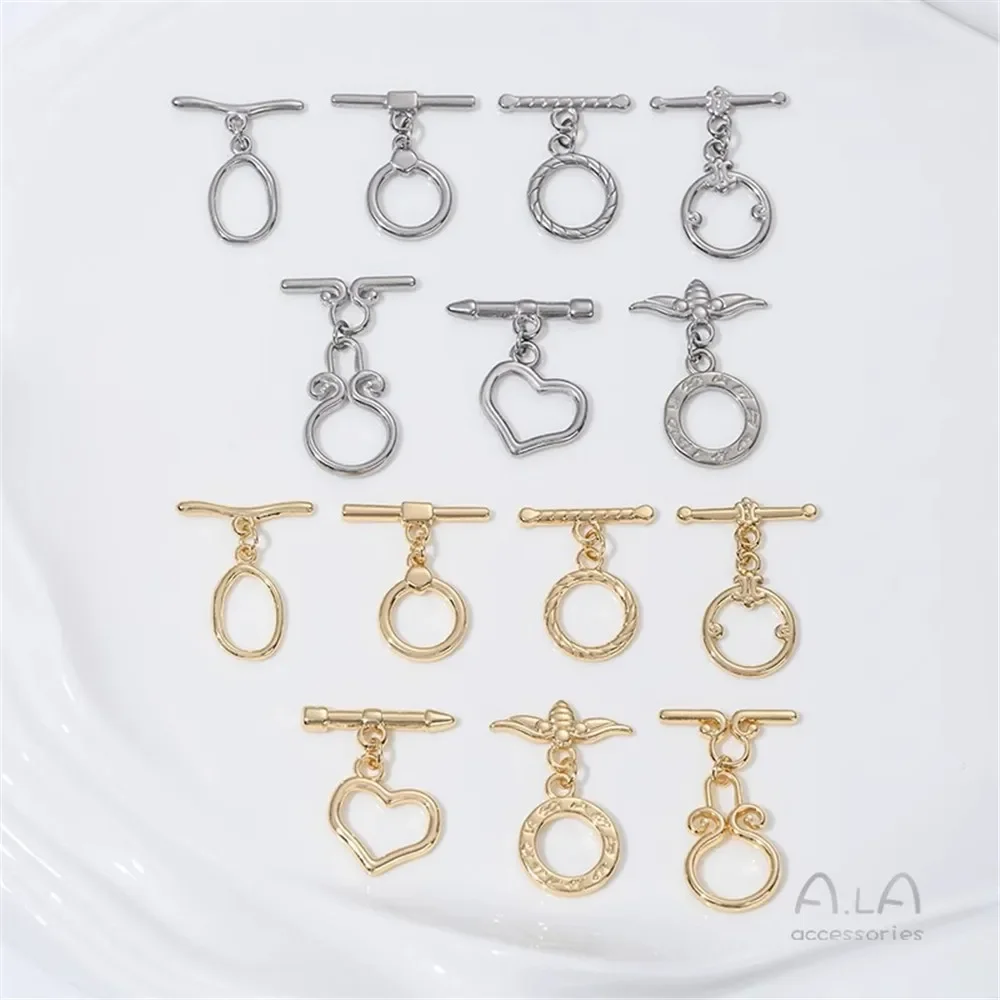 Hebilla OT redonda de forma especial de corazón, hebilla de acero inoxidable, collar hecho a mano, joyería, accesorios de hebilla de conexión